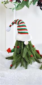 Faux Floral Table Decor Artificial Pine Gnome