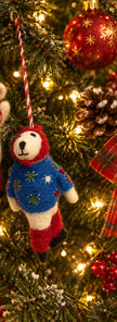 Wool Skating Polar Bear Ornaments