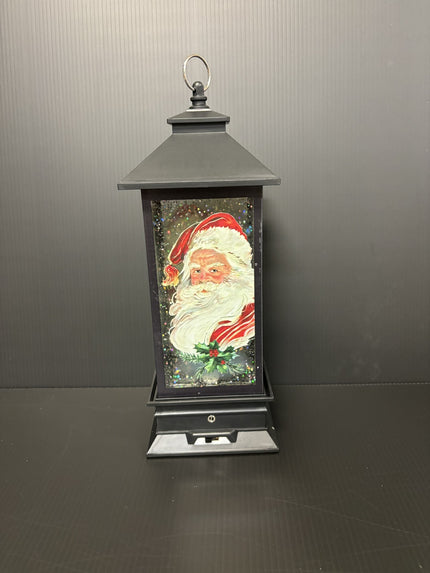 Vintage Santa face sparkle lantern