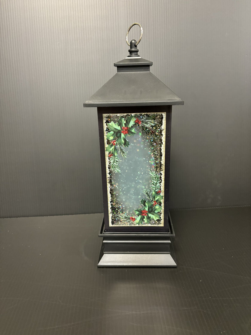 Vintage Santa face sparkle lantern