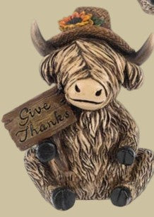 Fall Highland Cow Figurine
