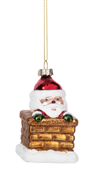 Santa in Chimney Ornaments