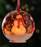 LED Snowman Glass Ornaments