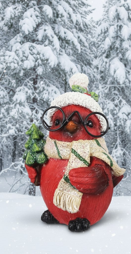 Resin Cardinal with Glasses Tabletop Decor, 2 Ast,