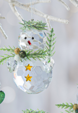 Kissing Krystals small snowman ornament