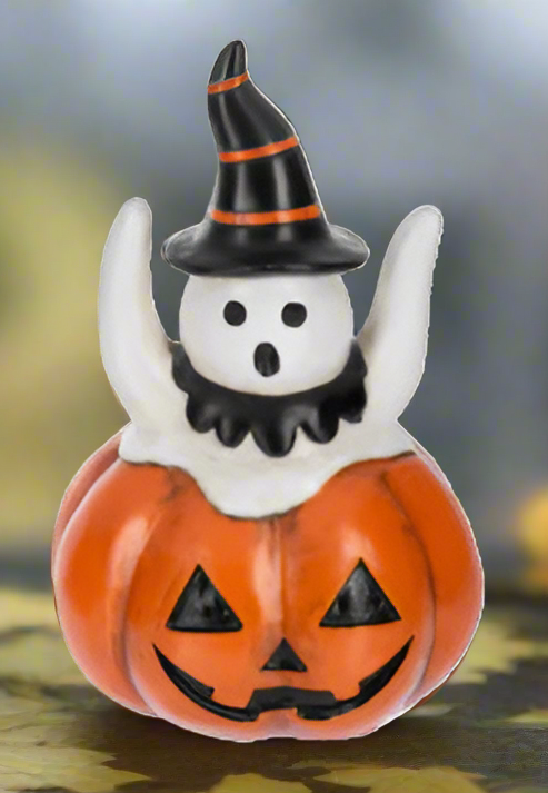 Halloween Ghost in Pumpkin Figurine
