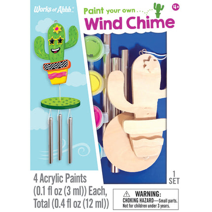 Cactus Wind Chime Wood Paint Set-3y+