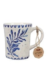 Blue and White Botanical Mug