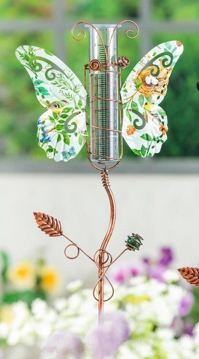 Butterfly Rain Gauge Garden Stake, 39