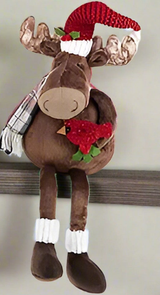 Stuffed Christmas Moose Shelf Sitter