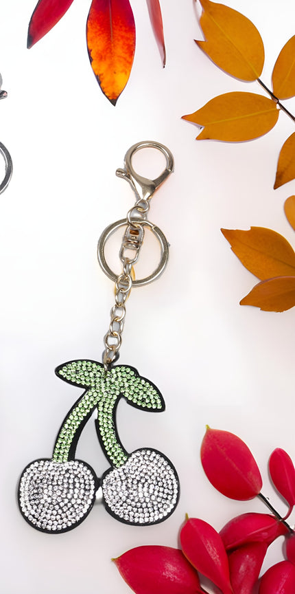 Bejeweled Cherry Purse Charm/Keyring