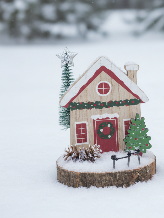 Wood Slice Christmas Table Decor