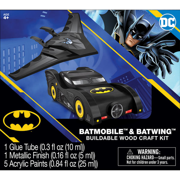Batman - Batmobile & Batwing Wood Craft Kit-3y+