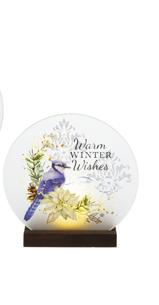 Winter Florals Printed LED Table Decor