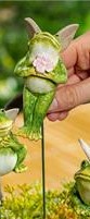 Winged Frog Plant Stakes