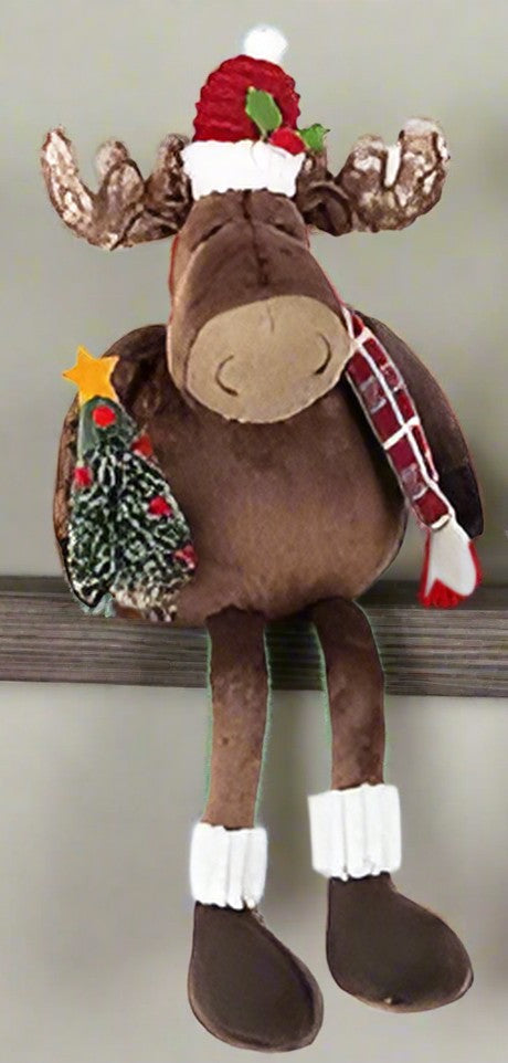 Stuffed Christmas Moose Shelf Sitter