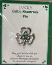 celtic shamrock pin or pendant