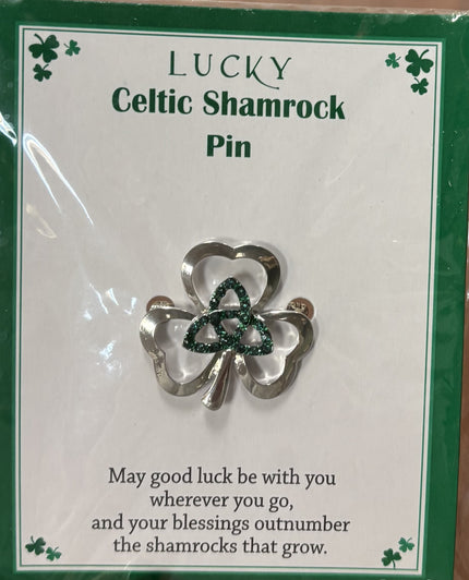 celtic shamrock pin or pendant