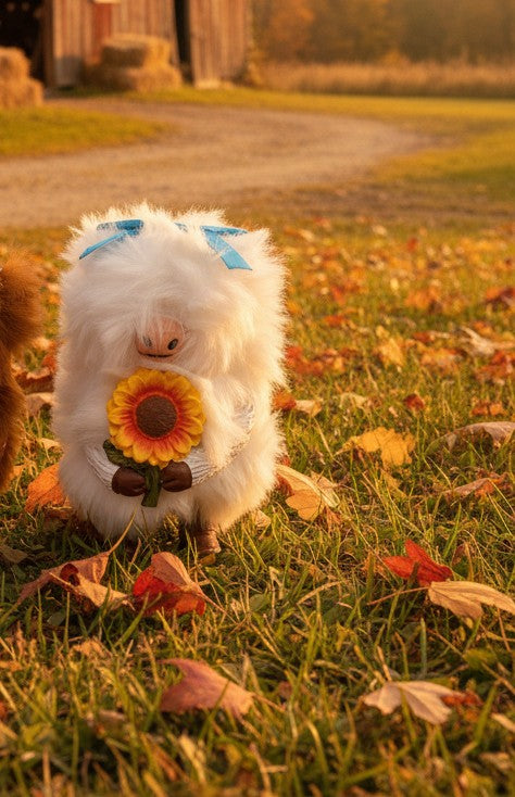 Furry Fall Highland Cow Figurines