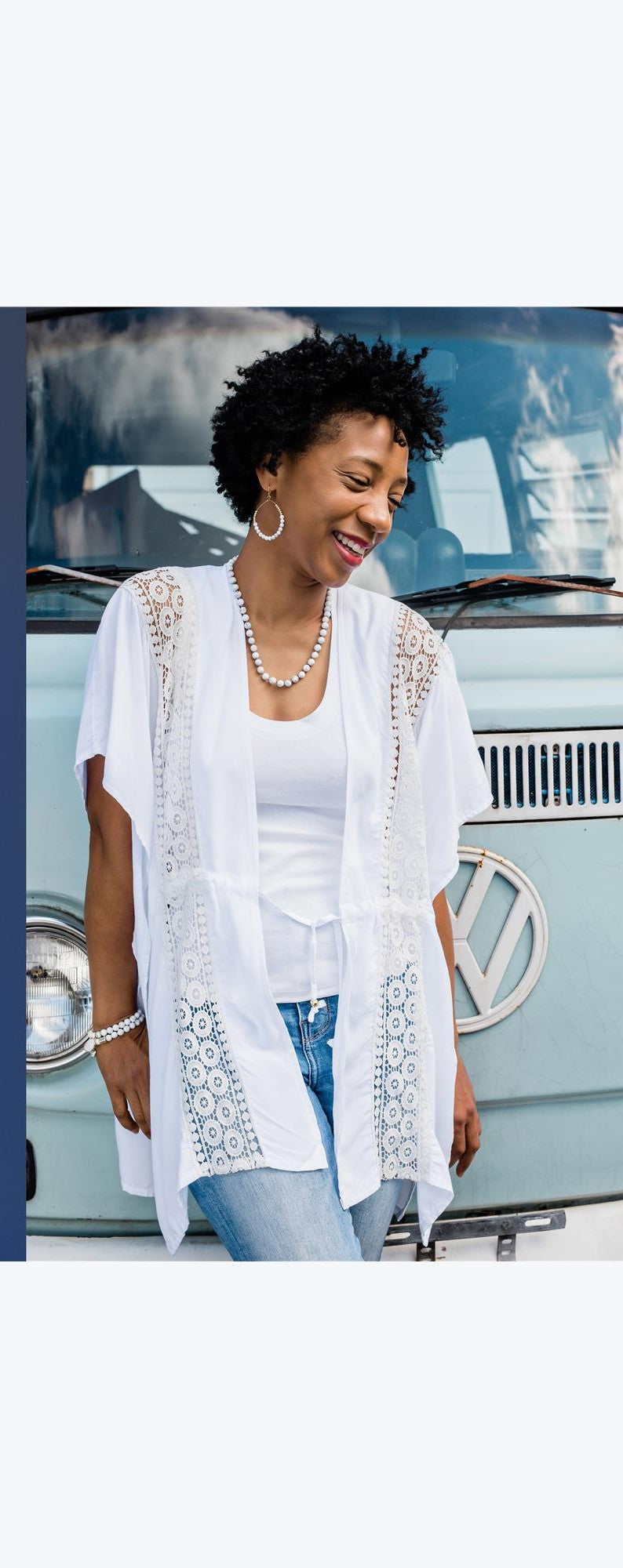 Lace Cinched Kimono