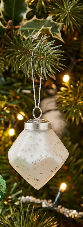 Mini Mercury Glass Diamond Shaped Ornaments