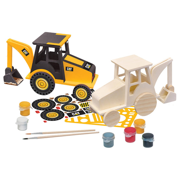 CAT - Caterpillar Backhoe Wood Paint Kit-3y+