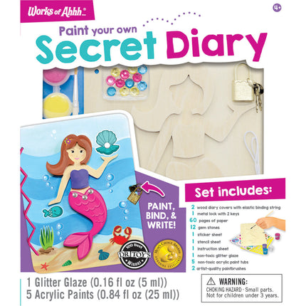 Mermaid Secret Diary Wood Paint Set-4y+
