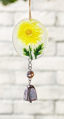 Floral Glass Sun Catcher with Bell
