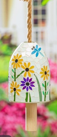 Mosaic Glass Garden Bells