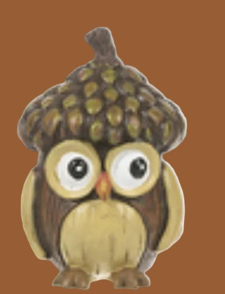 Little Wise Acorn Hat Owl Token Charm