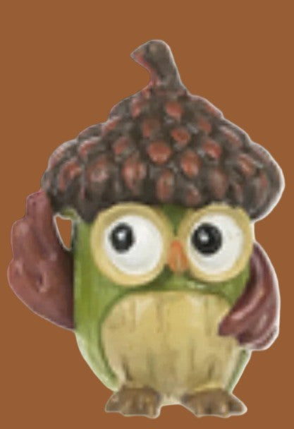 Little Wise Acorn Hat Owl Token Charm
