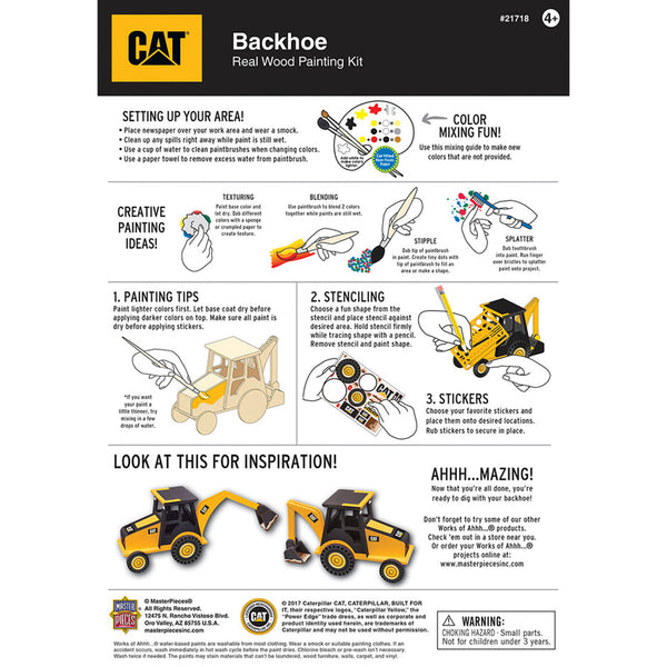 CAT - Caterpillar Backhoe Wood Paint Kit-3y+