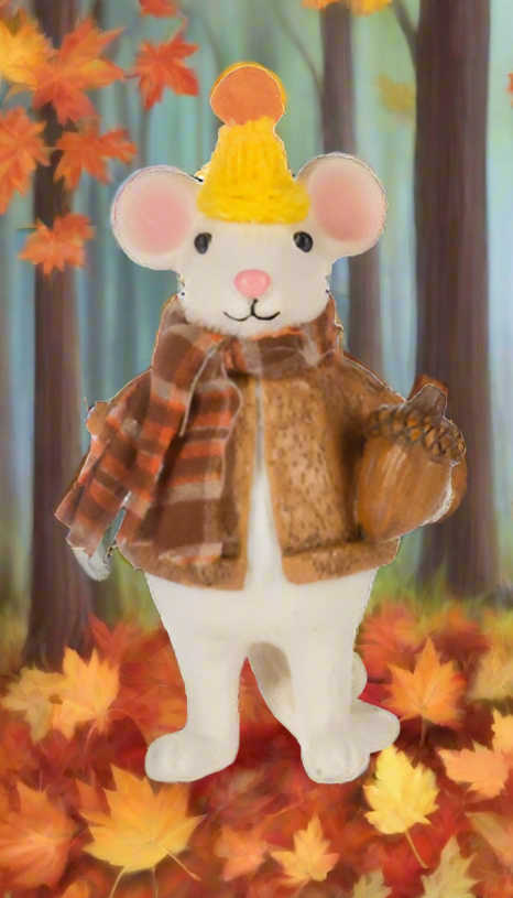 Dressed Up Fall Mice Figurines