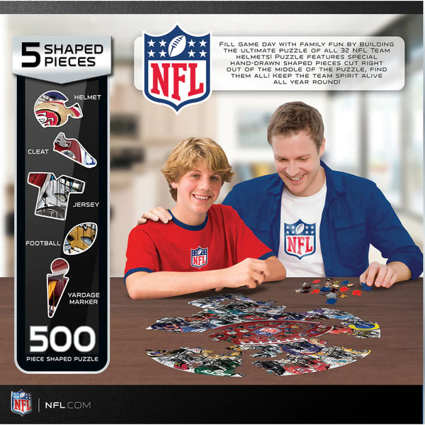 NFL Drip Art 500 Piece Helmet Shaped Puzzle