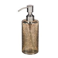 Crackle Glass Soap Pump, Amber