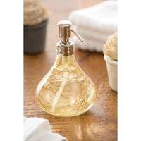 Crackle Glass Soap Pump, Gold