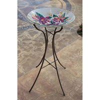 Hourglass Shape Metal Bird Bath Stand