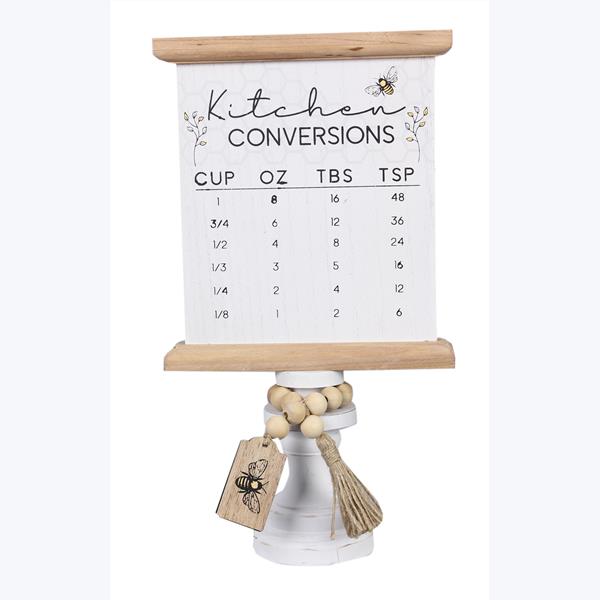 Wood Bee Tabletop Kitchen Measurement Conversion Sign