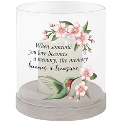"Becomes A Treasure" Memorial Glass Hurricane Candle