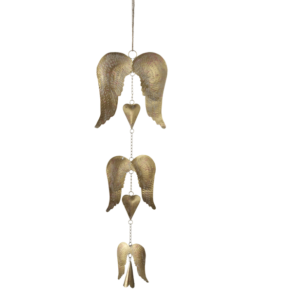 Angel Wings and Hearts Windchime