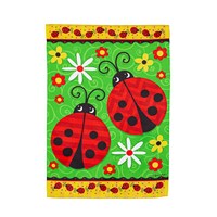 Ladybug Pair Garden Suede Flag