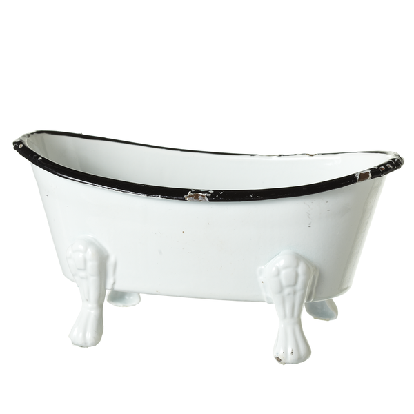 Black & White Enamel Mini Bathtub