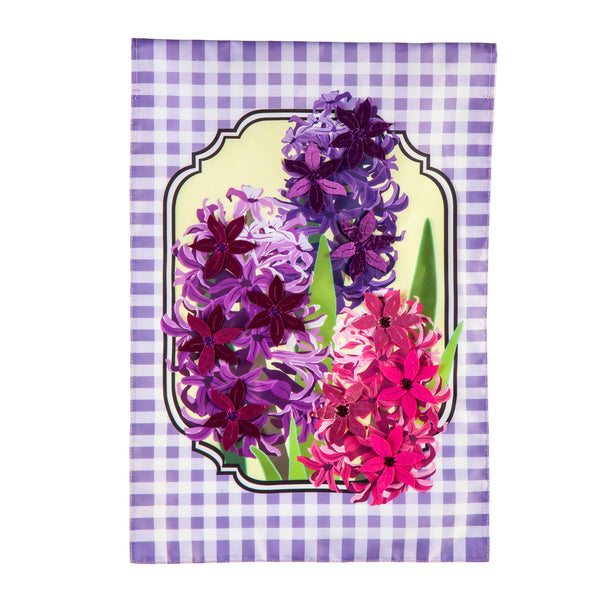 Spring Hyacinths Garden Applique Flag