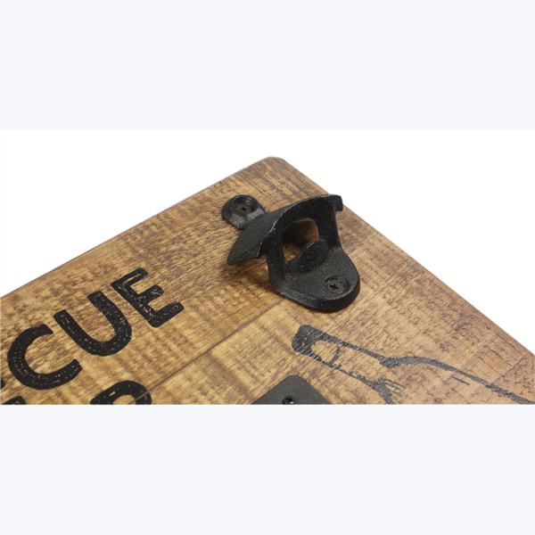 Wood BBQ Timer-Wall Bottle Opener Sign