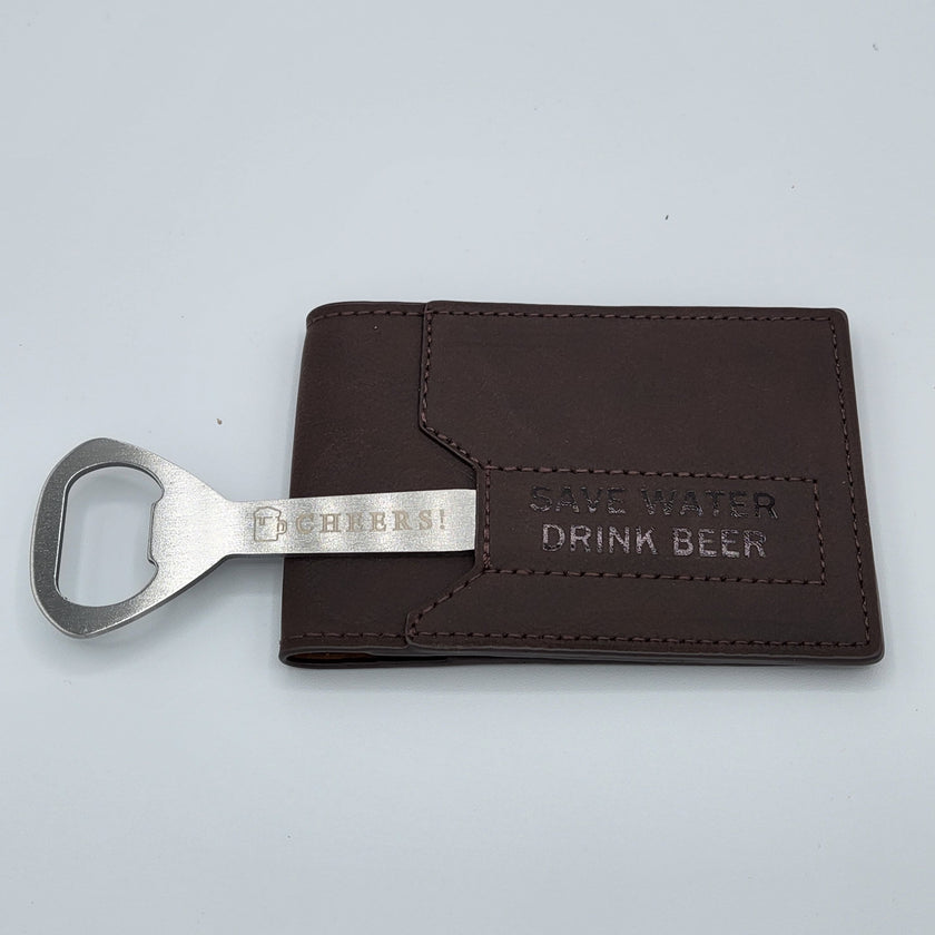 Men's Bi-Fold Wallet with Enclosed Bottle Opener