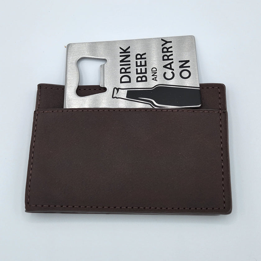 Men's Bi-Fold Wallet with Enclosed Bottle Opener