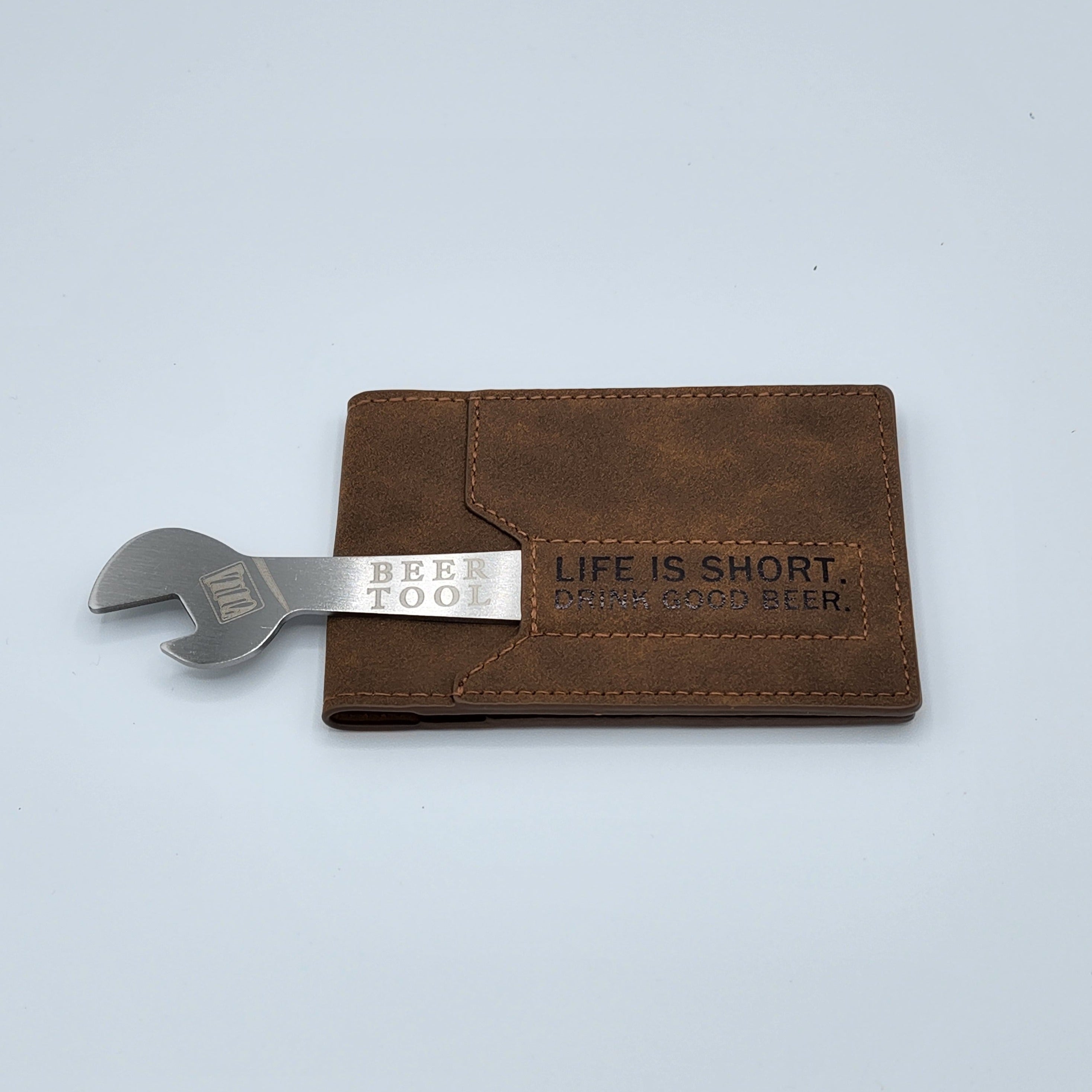 Men's Bi-Fold Wallet with Enclosed Bottle Opener