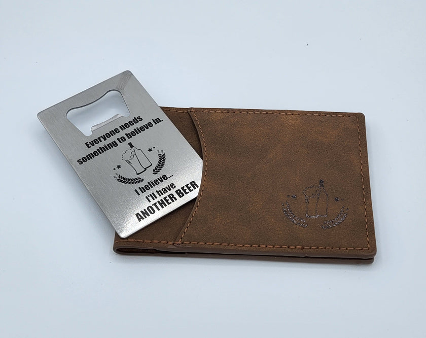 Men's Bi-Fold Wallet with Enclosed Bottle Opener
