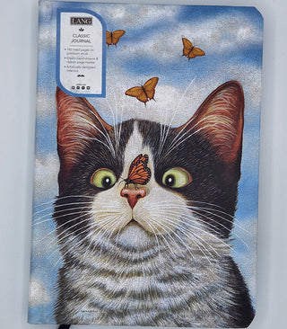 Cat with Butterfly on Nose Hardcover Classic Journal
