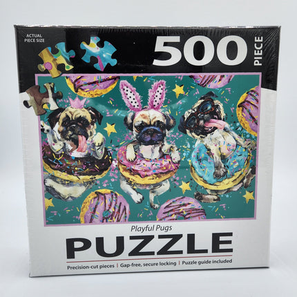 Playful Pugs 500 piece Jigsaw Puzzle